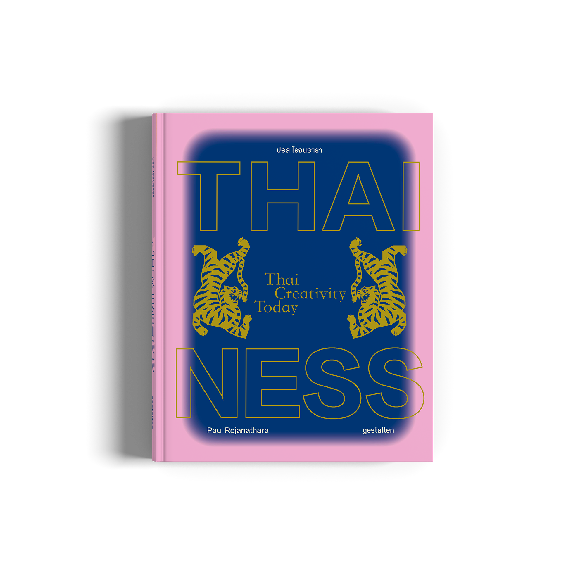 Book titled 'Thai Creativity Today' with pink and blue cover on a white background