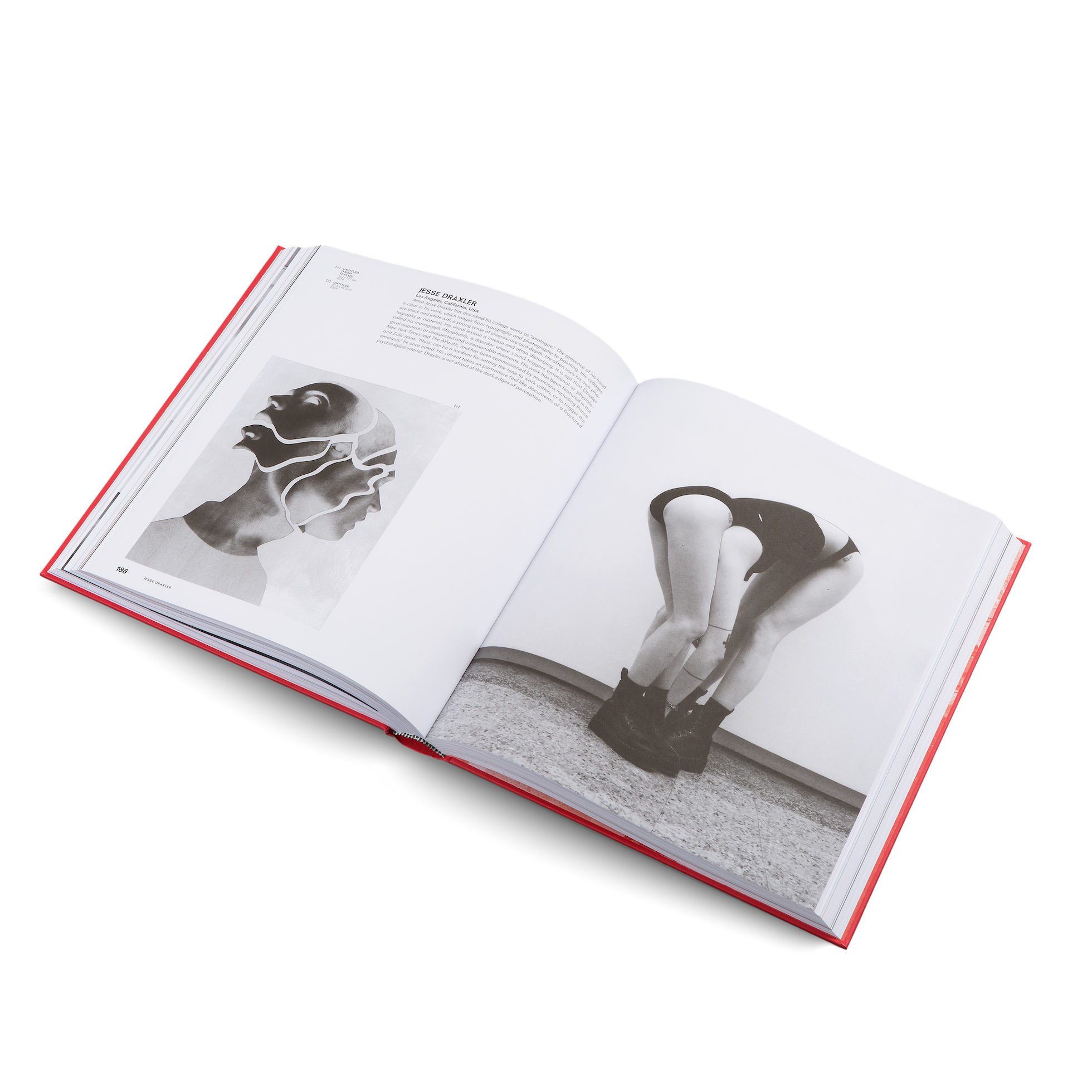 Artist Jesse Draxler has described his collage works as “analogue.” The presence of his hand is clear in his work, which ranges from typography and photography to painting.