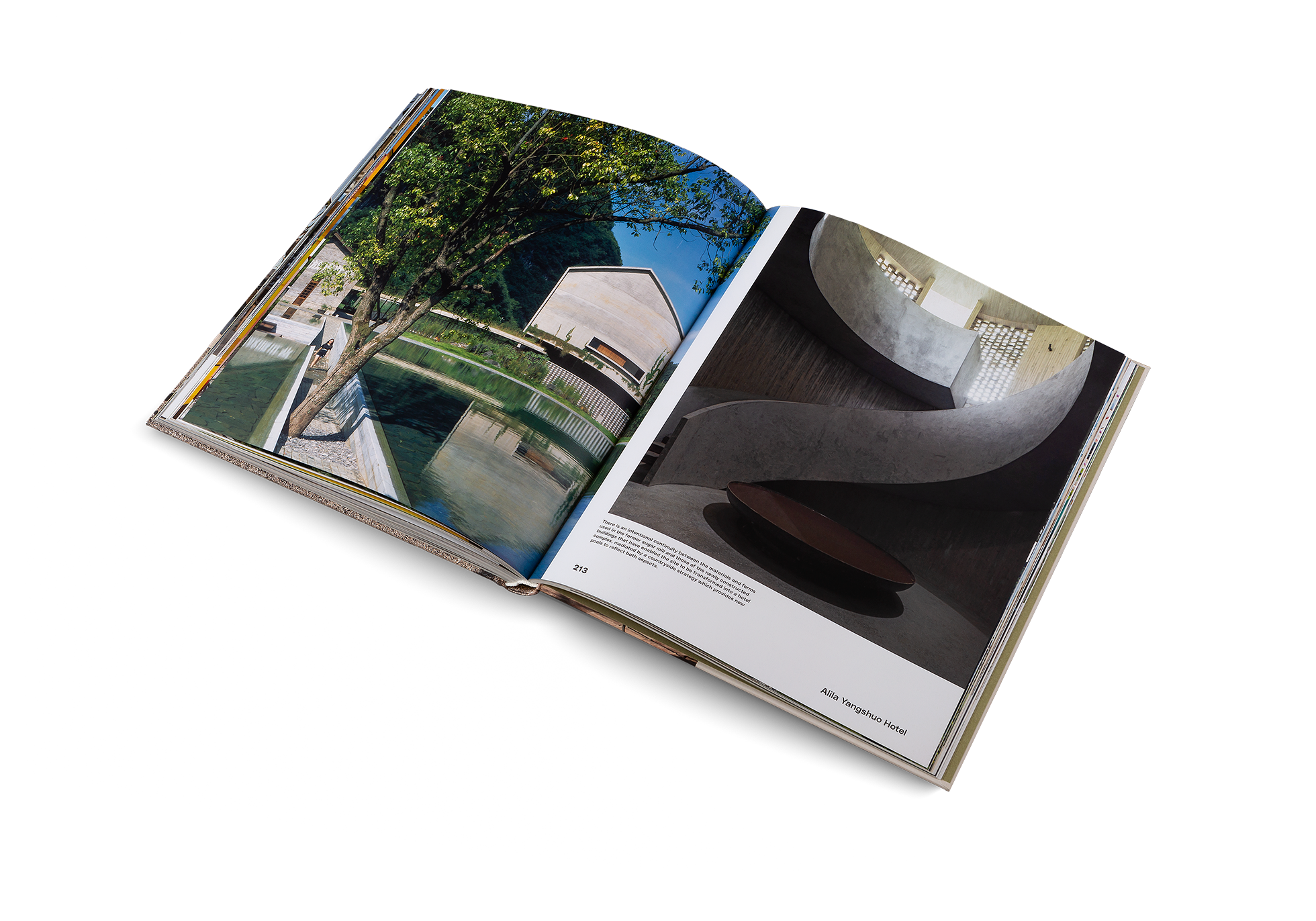 In Alila Yangshuo Hotel, there is an intentional continuity between the materials and forms used in the former sugar mill and those of the newly constructed buildings that have enabled the site to be transformed into a hotel complex, mediated by a countryside strategy which provides new pools to reflect both aspects. Discover more about this building in Building for Change by Ruth Lang.