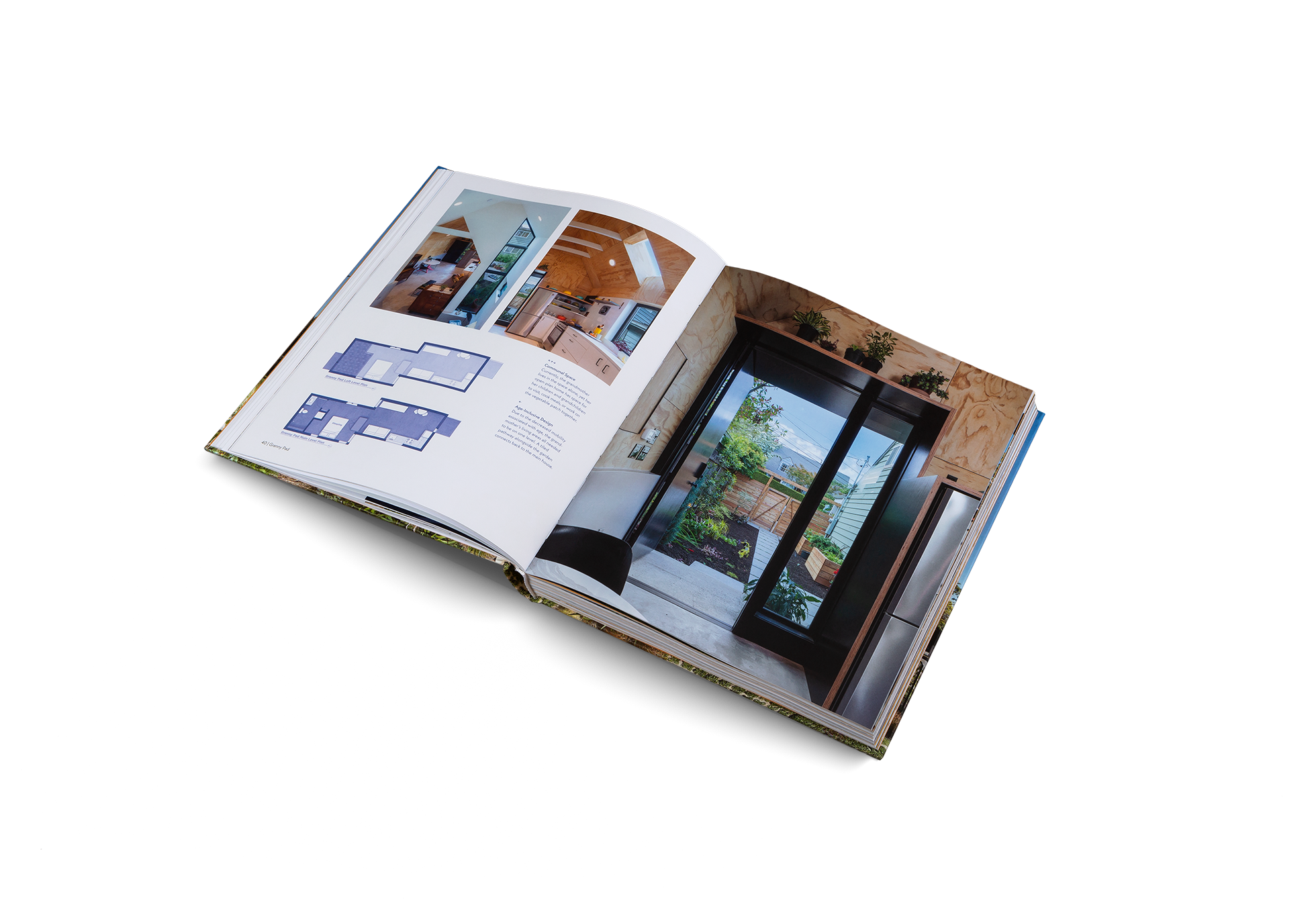 Due to the decreased mobility associated with age, the grand mother’s living areas all needed to be on one level. A tiled pathway alongside the garden connects back to the main house. Find out more about Age inclusive design in Come Together by gestalten