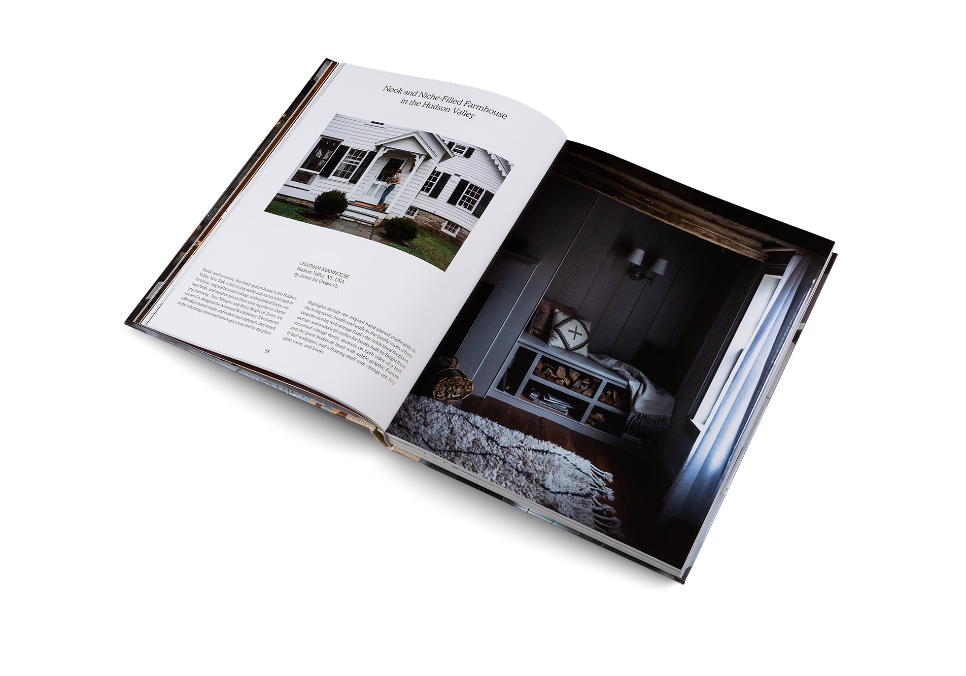 Rustic and romantic, this fixed-up farmhouse in the Hudson Valley, New York, is full of cozy nooks and niches with built-in furniture, original beamed ceilings, wide-planked floors, vintage finds, and modern pieces that come together in charming harmony. Discover more about the Chatham Farmhouse in Country and Cozy by gestalten.