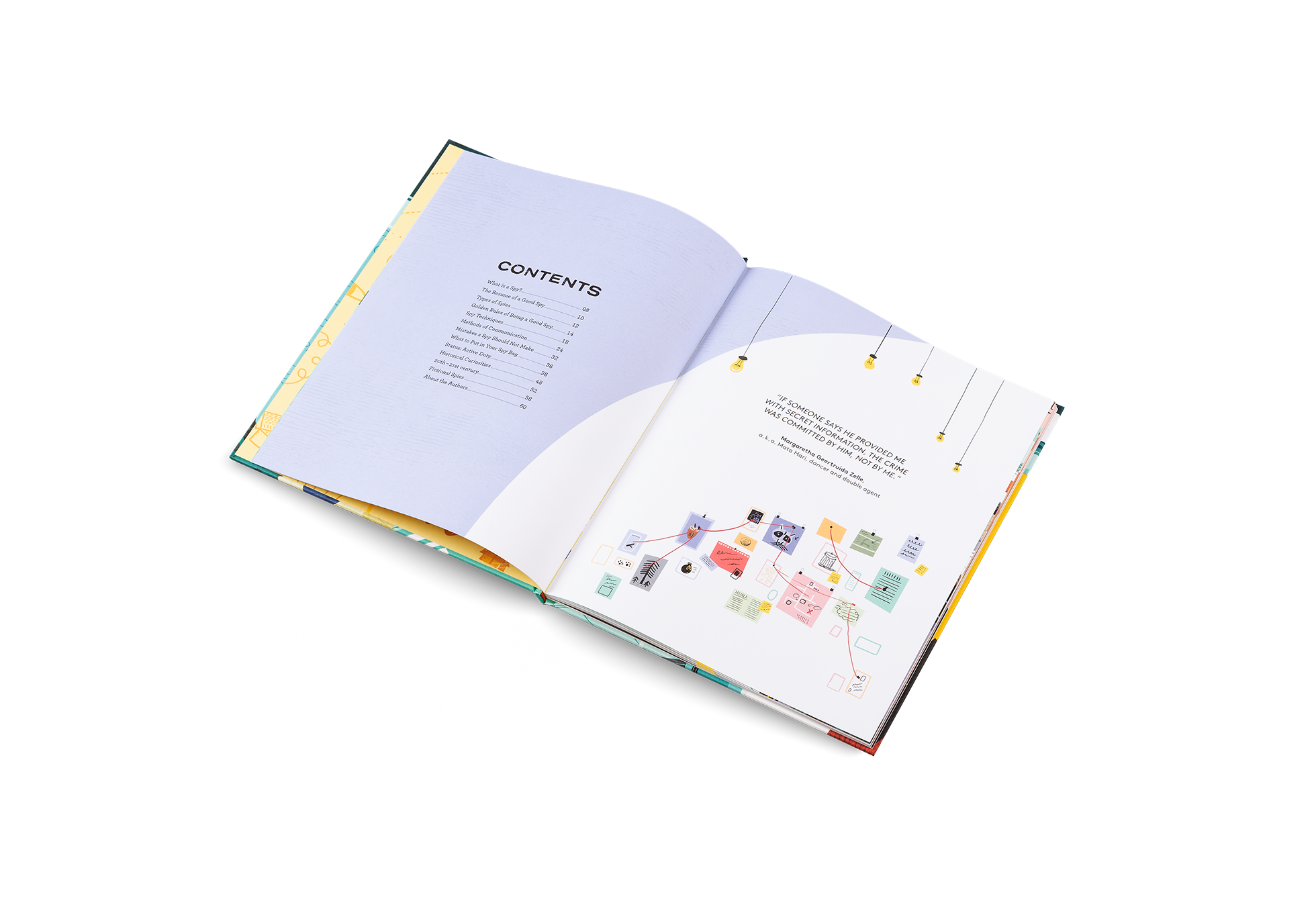 The table of content of How to Be a Spy by Little Gestalten