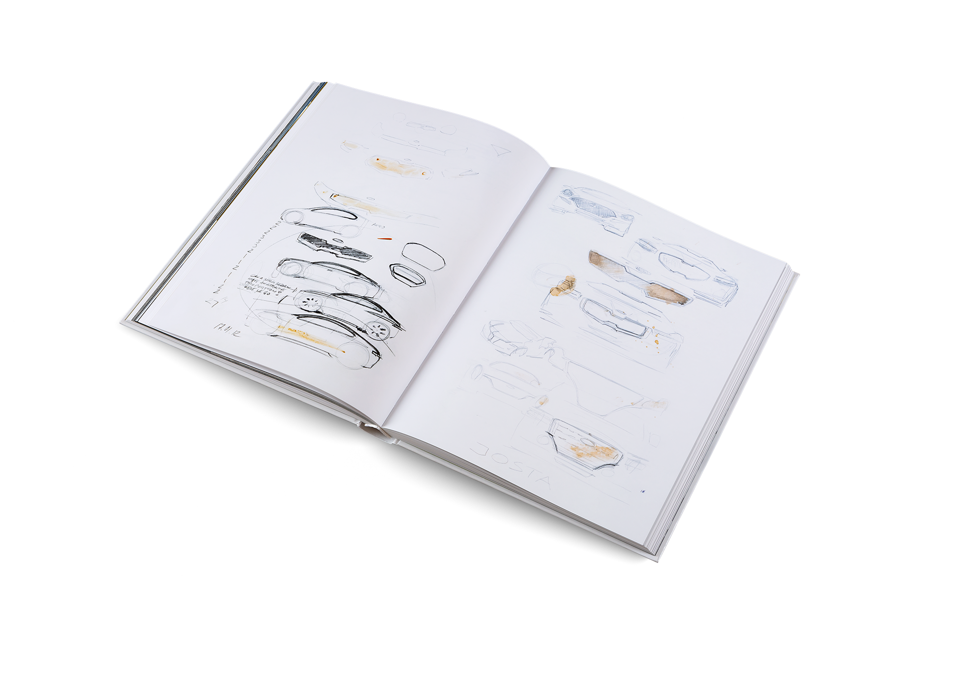 Car sketches drawn by Peter Schreyer in Roots and Wings