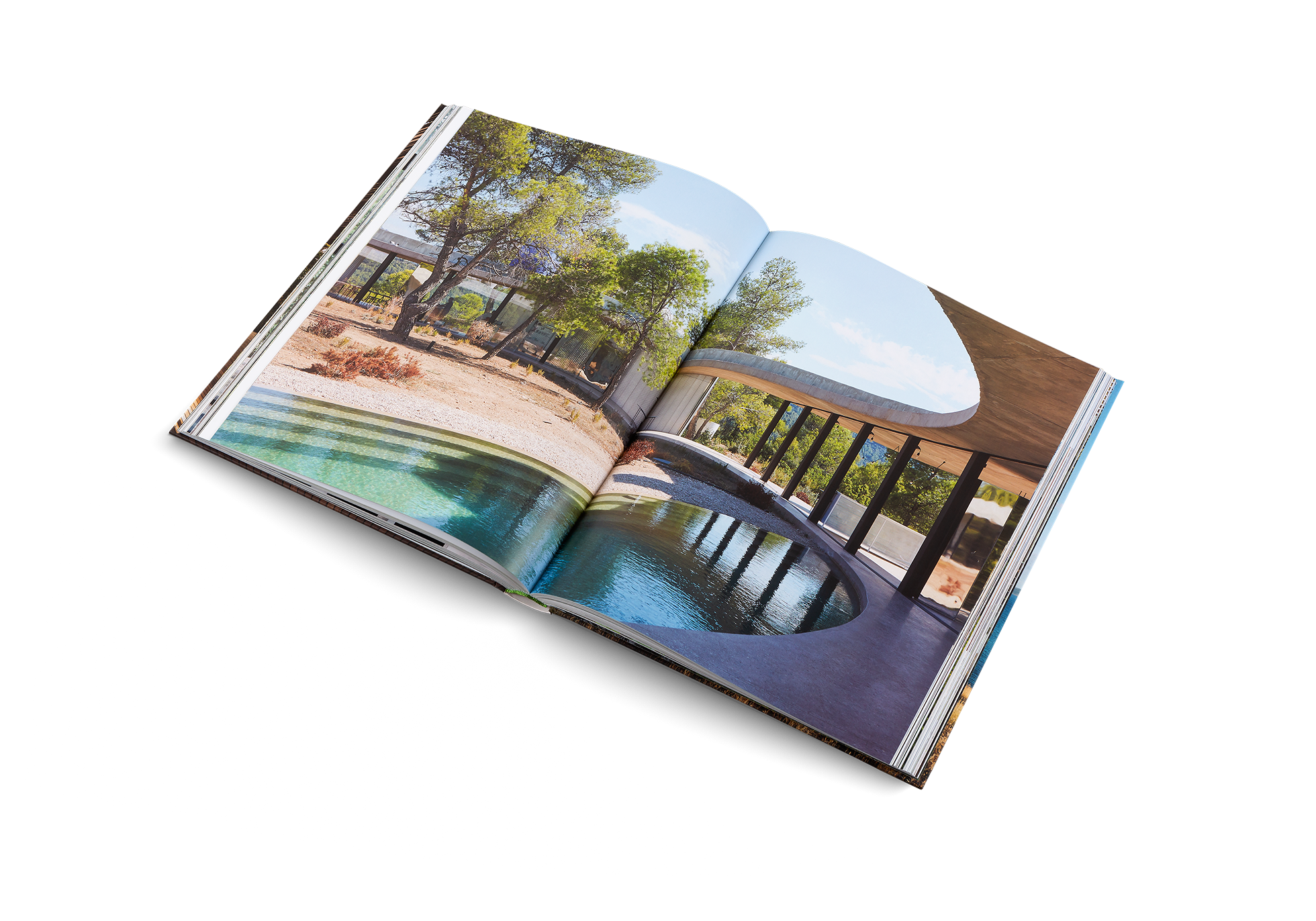 Solo House by Office Kersten Geers David van Severen is a circular house almost melts into the forest, emphasizing and showcasing the natural surroundings. The use of a simple circular roof with a 148-foot diameter draws attention to the relationship between the built and natural environments. The project located in a Mediterranean forest is detailed in Sublime Hideaways.