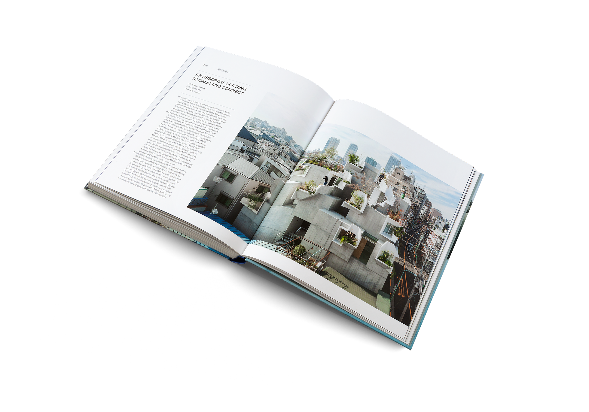 The main structure of Tree-Ness House makes use of the long but narrow site and is formed of offset stacked concrete boxes, the positioning of which naturally opens up voids in-between. Trees have been planted in these cavities to create “an organic whole, breathing in the surrounding environment like a tree.