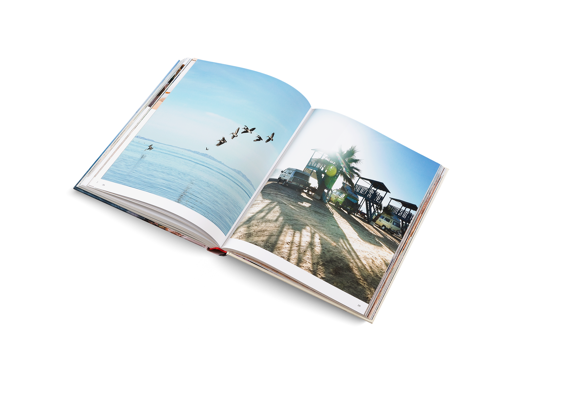 Vans facing the seaside in The Getaways.