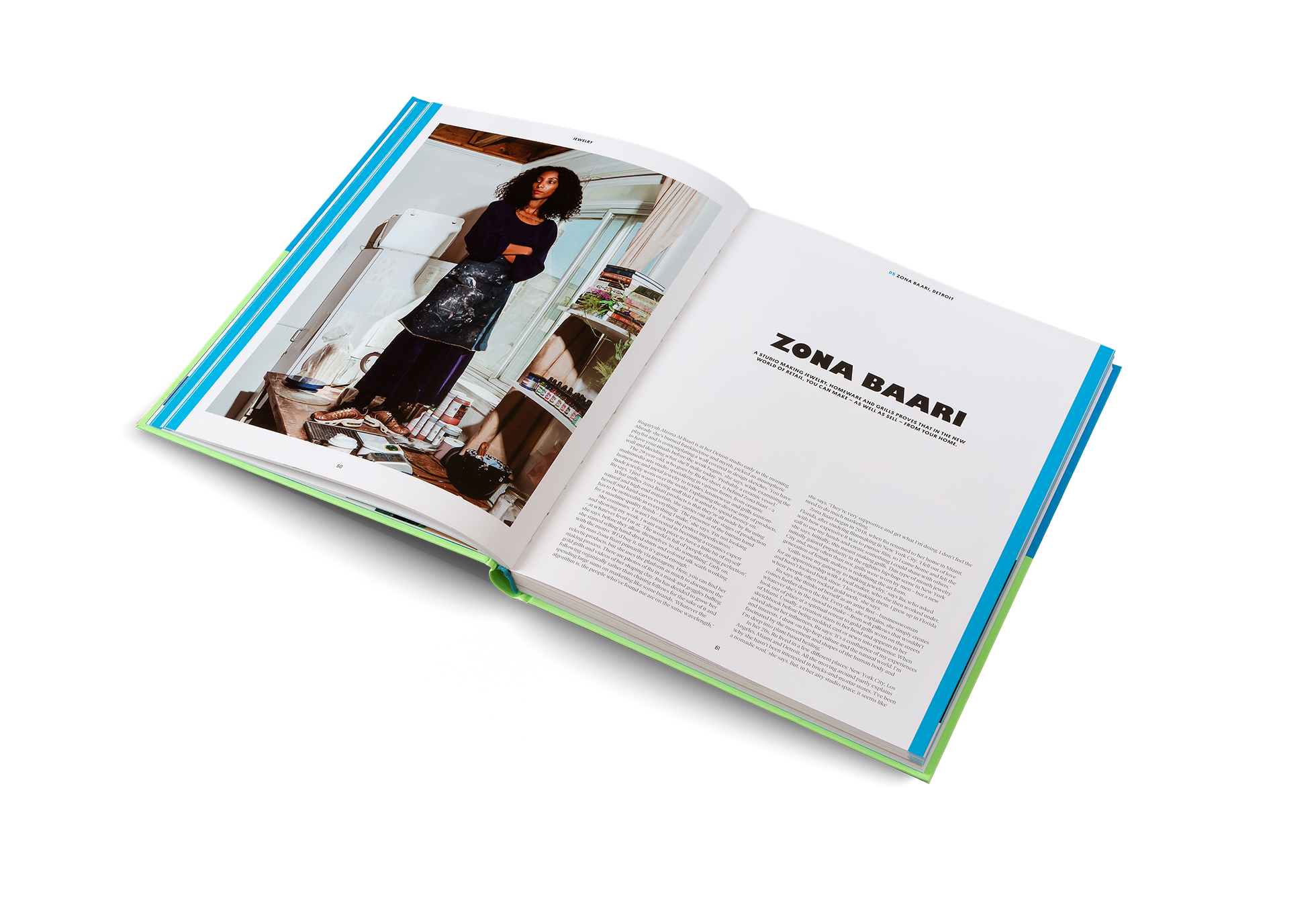 Ruqayyah Alzona Al-Baari is at her Detroit studio early in the morning. Already she's burned frankincense and myrrh, picked an atmospheric playlist and is contemplating a wall covered in design sketches. ‘You have to have your rituals before the work begins,’ she says, while examining the wall and deciding what she'll make today. Meet Zona Baari in The World's Best Shops, a book by Courier Magazine and gestalten.