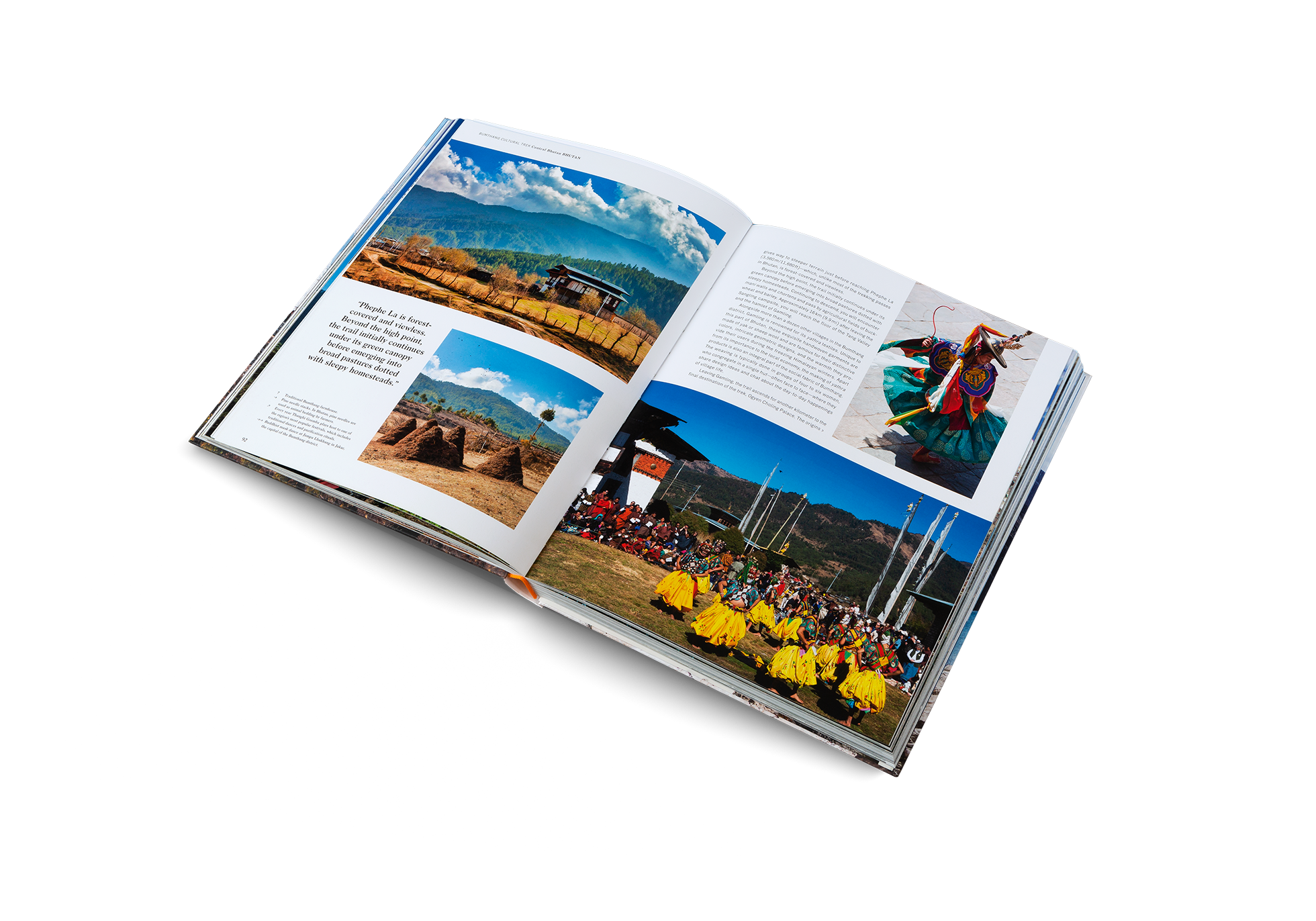 Phephe La is forestcovered and viewless. Beyond the high point, the trail initially continues under its green canopy before emerging into broad pastures dotted with sleepy homesteads. Read more about the Bumthang Cultural Trek in Wanderlust Himalaya by gestalten and Cam Honan.