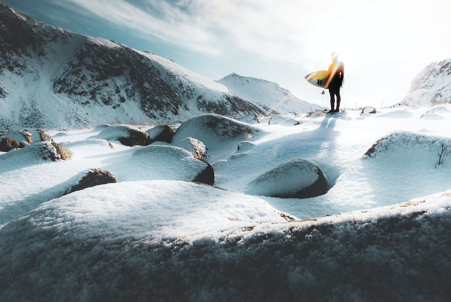 To a certain type of surfer, just looking at the Lofoten Islands in two dimensions is enough to raise the blood. This archipelago off Norway’s northwest coast is exposed to fierce Arctic storms, sending swells toward a coastline with the kind of brutal, craggy geography that means an abundance of potential points and reefs ripe for discovery. This incredible location is also featured in The Surf Atlas, a book by Luke Gartside.