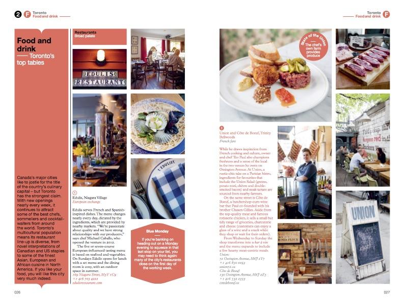 Food and Drink in The Monocle Travel Guide to Toronto