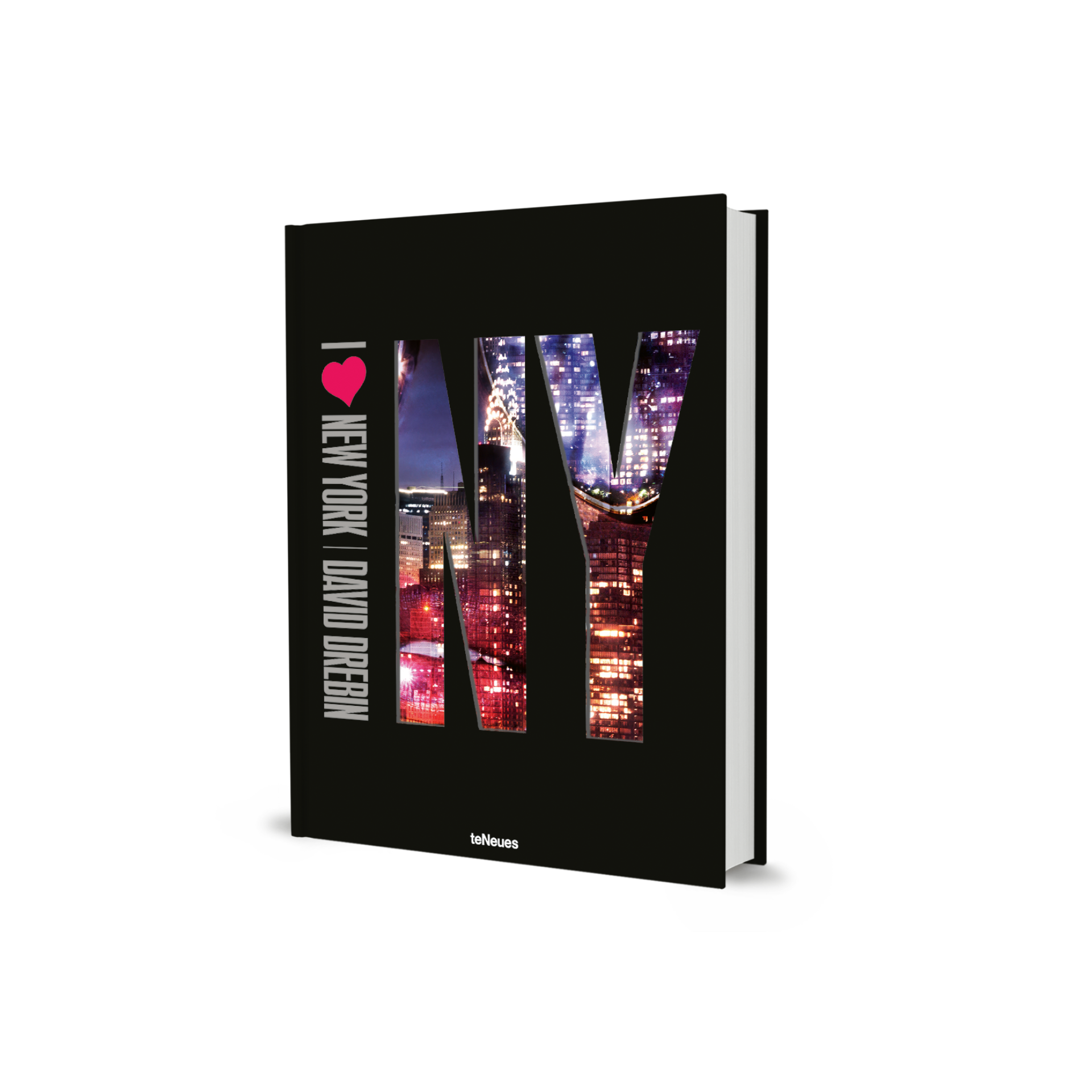 Book titled 'I ❤️ New York' with cityscape design on a black cover