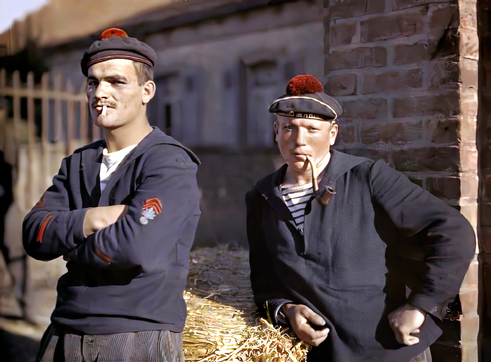 Image: Two French marines, survivors of the Battle of Langemarck that took place in West Flanders, Belgium, photographed in Dunkirk by Paul Castelnau, 1917. The Colors of Life, gestalten 2023