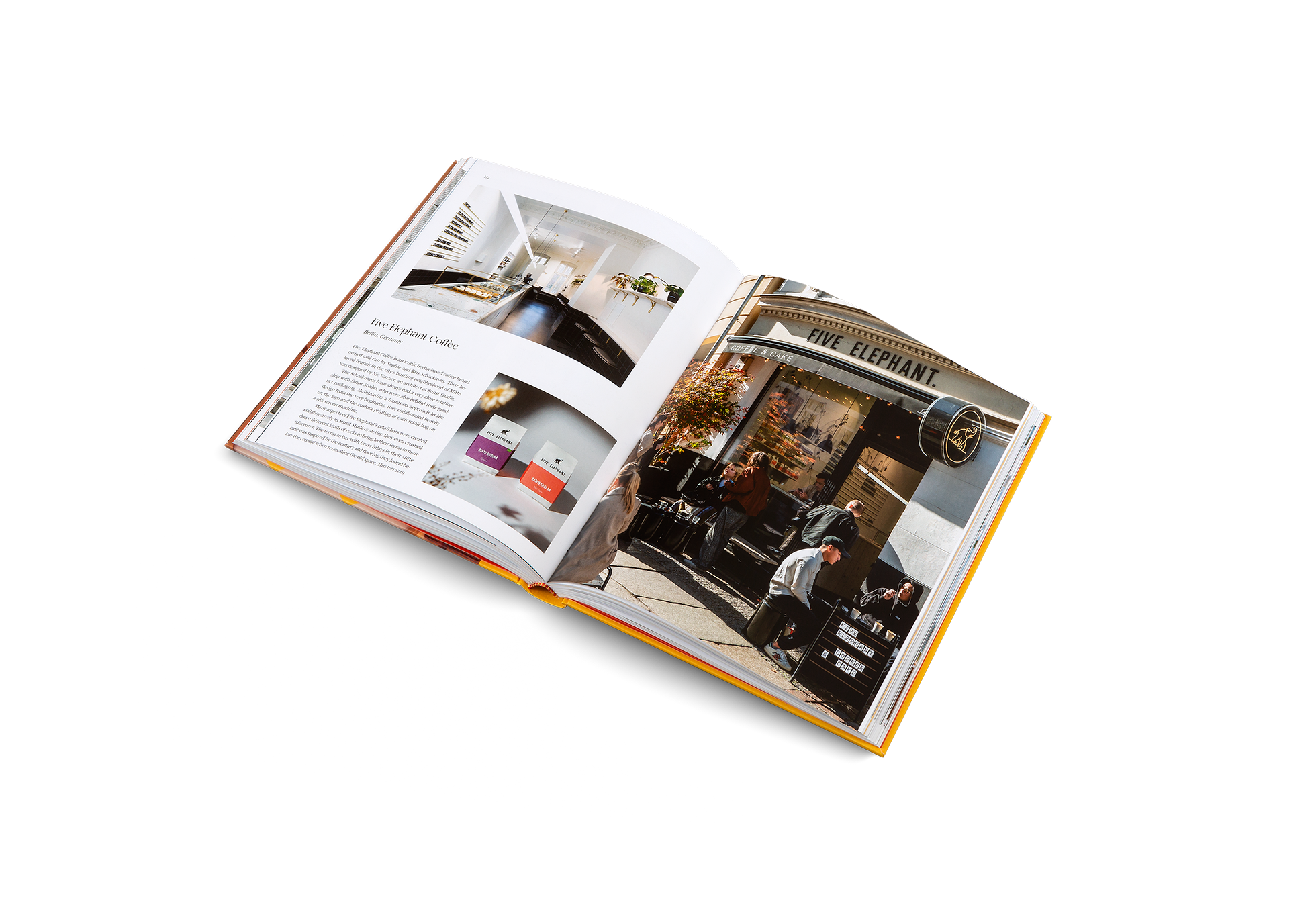 Five Elephant Coffee is an iconic Berlin-based coffee brand owned and run by Sophie and Kris Schackman. Their be- loved branch in the city’s bustling neighborhood of Mitte was designed by Nic Warner, an architect at Sunst Studio. This coffee shop is featured in Designing Coffee by gestalten,.