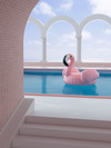 Surreal flamingo in dreamy pool in Dreamscapes & Artificial Architecture