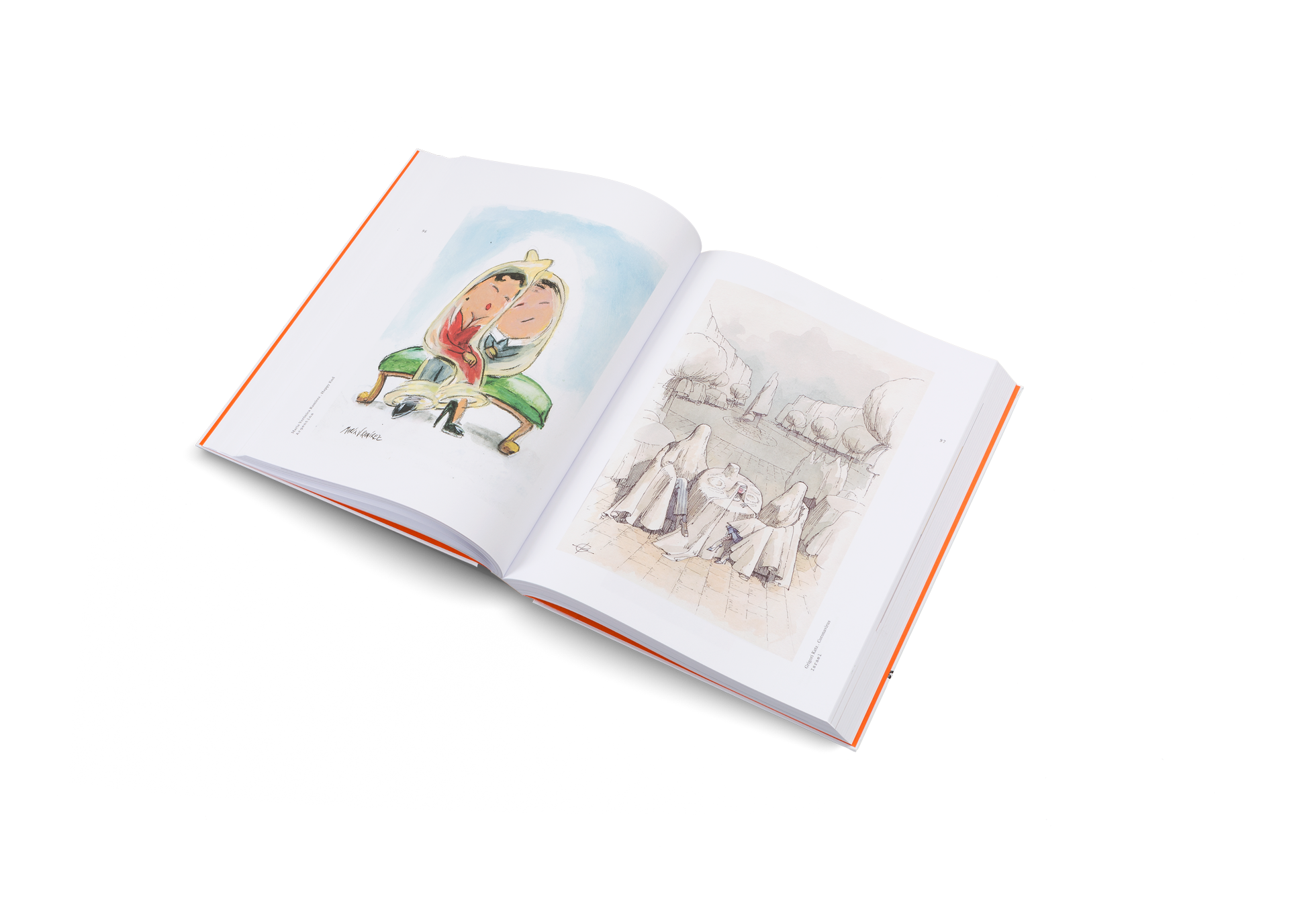 Two cartoons by Maria Veronica Ramirez and Grigori Katz in Paper.Pen.Pandemic.