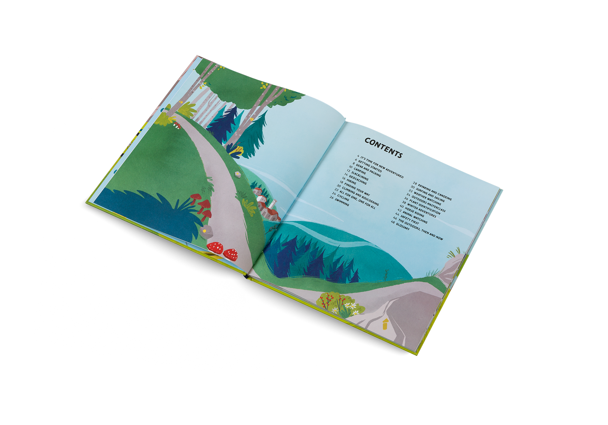 The table of contents of Young Adventurers by Little Gestalten.