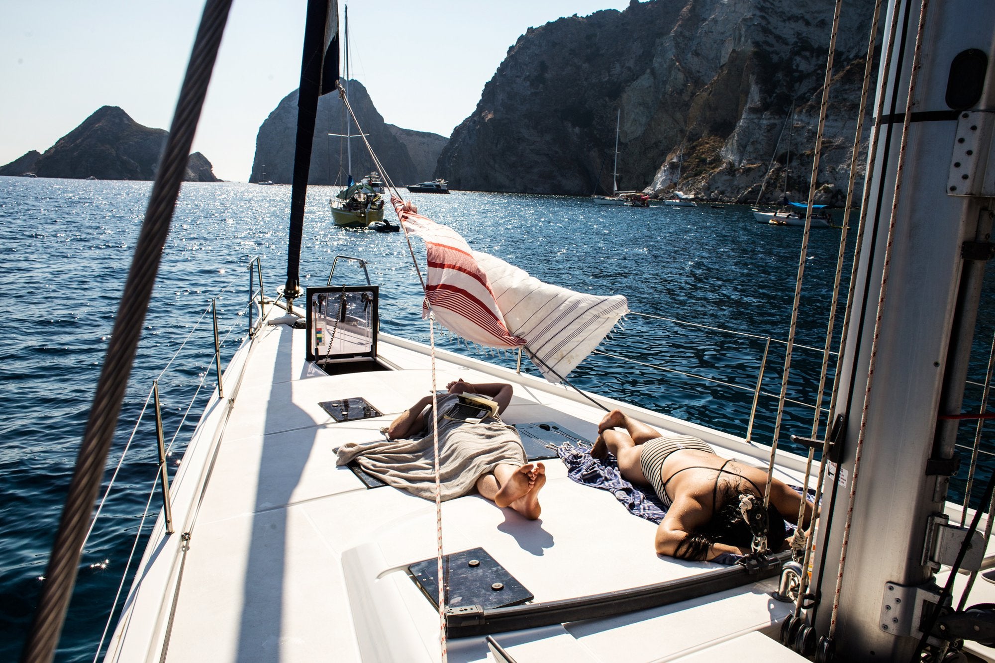 Sailing ship in a creek in Sailing the Seas