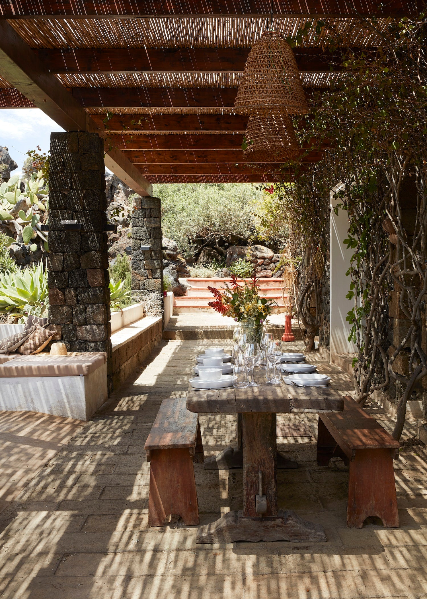 A timeless property in the heart of the Sesi Archaeological Park on the island of Pantelleria, Parco dei Sesi is an organic farm set within a megalithic stone village. The architecture blends in seam- lessly with its surroundings and 13 luxury rooms set within original dammuso houses invite guests to live the slow life in the most natural of environments.