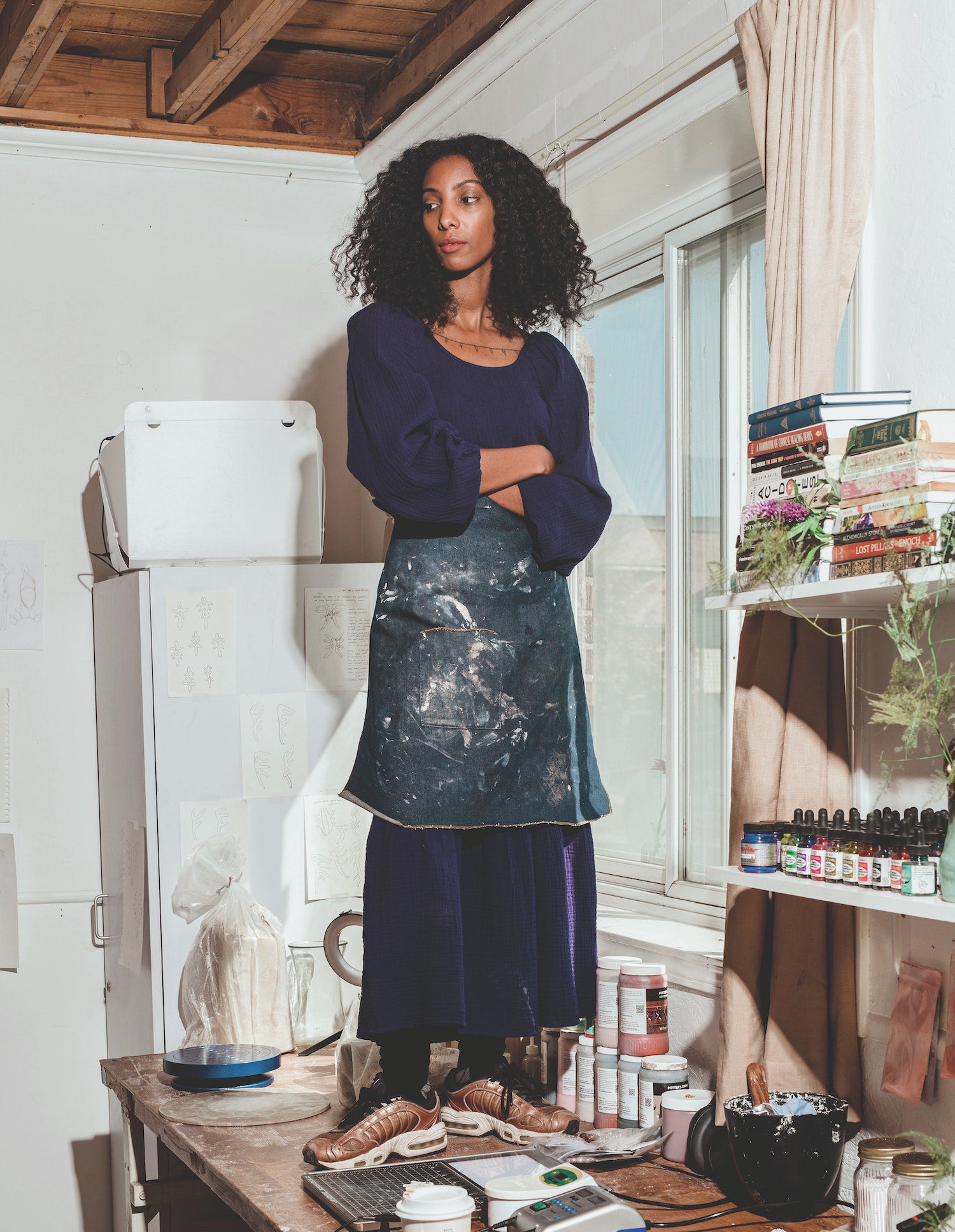 Zona Baari in her studio in Detroit.