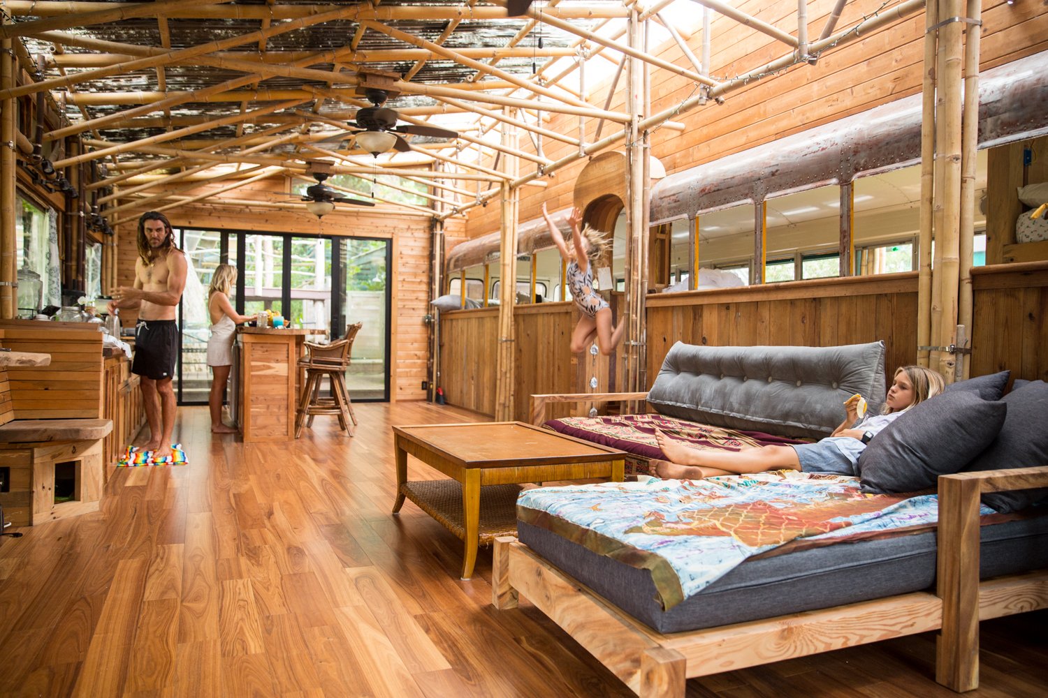 Aamion and Daize Goodwin live in a home that is something out of a childhood dream—it’s Peter Pan meets Swiss Family Robinson in Surf Shacks Vol. 2