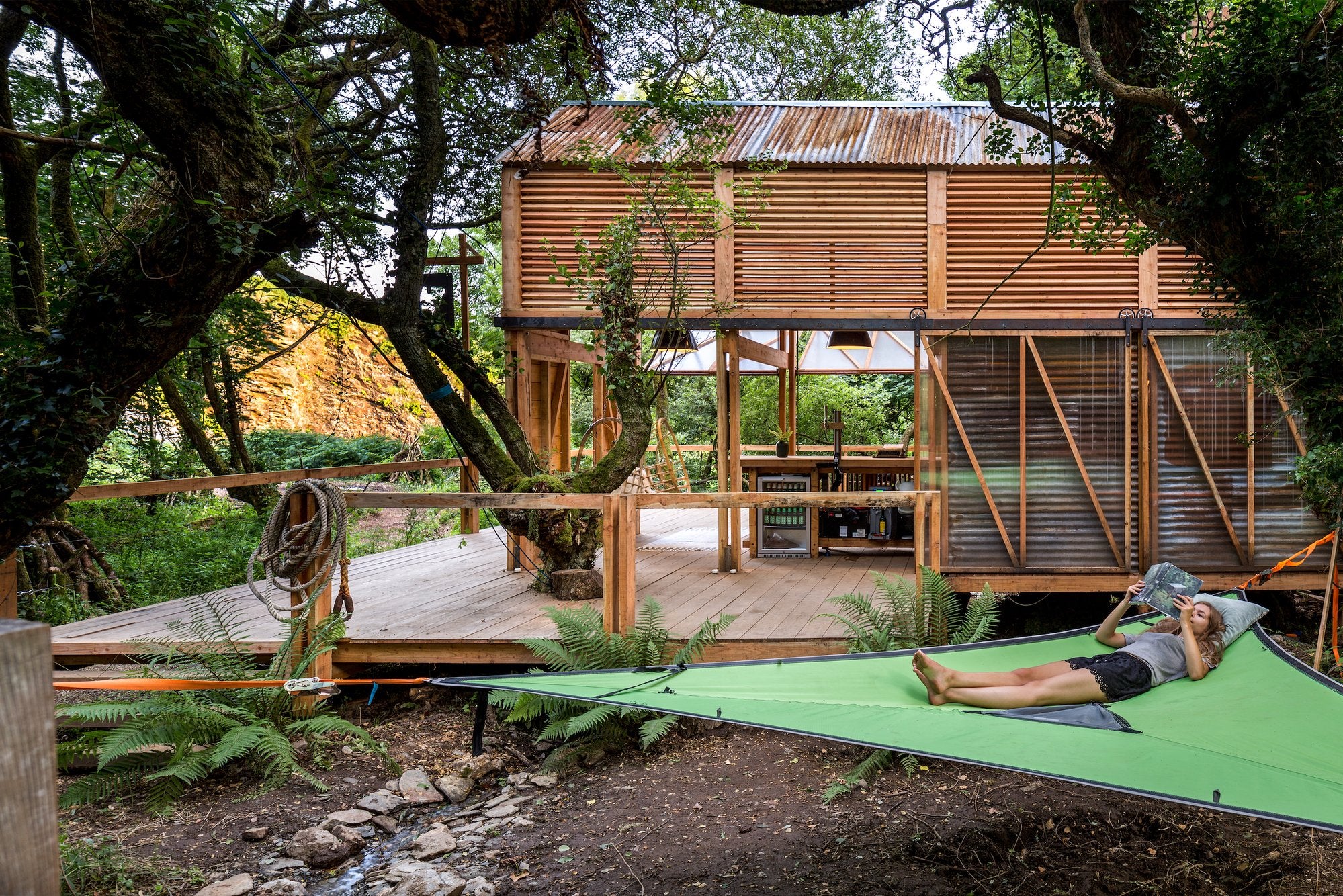 The Danish cabin in Cornwall is an example where glamping means adapting the site to the landscape, not the other way around