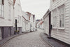 Scandinavian architecture in a street with white houses
